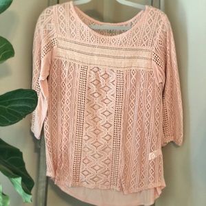 Blush lace front top